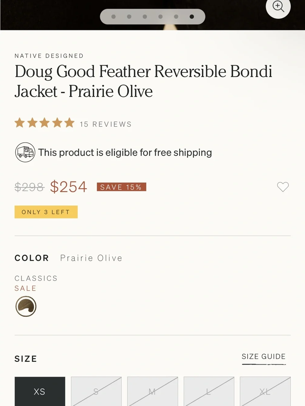 Faherty Doug Good Feather Reversible Bondi Jacket Prairie Olive Men's Medium
